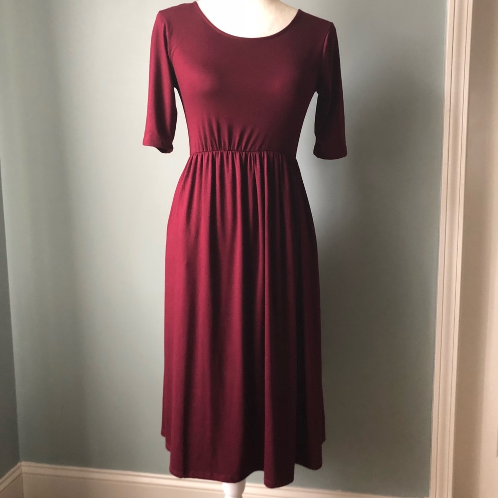 Half sleeve midi dress